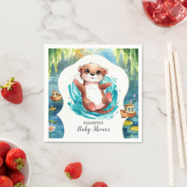 Simple Otter Baby shower Servet