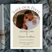 Simple Ovale Photo Save the Date | Beige