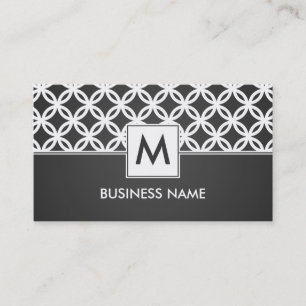 Simple Overlapping Circuit Pattern Monogram zwart Visitekaartje