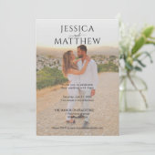 Simple Overlay Photo Wedding Kaart (Staand voorkant)