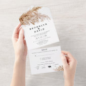 Simple Pampas Grass tout en un mariage Invitation (Déchirure)