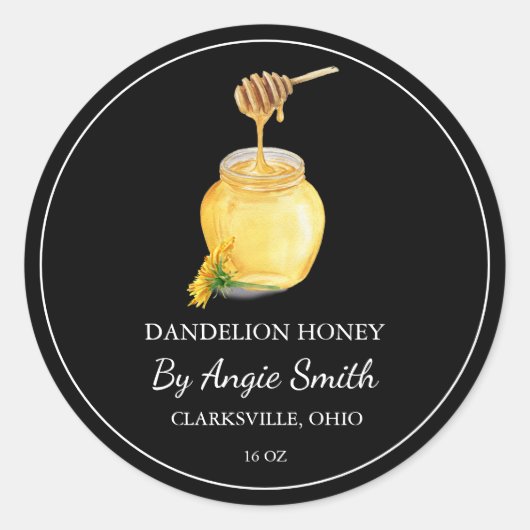 Simple Pandelion Infused Honey Label (Voorkant)