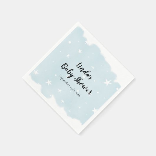 Simple Pastel Blue Waterverf Star Pattern Party Servet (Hoek)