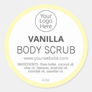 Simple Pastel Bordure Jaune Vanille Logo Étiquette