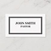 SIMPLE Pasteur de l'église Carte de visite noir et (Devant)