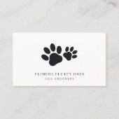 Simple Paw Print Dog Groomer Business Card Visitekaartje (Voorkant)