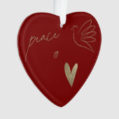Simple Peace & Love Dove Photo Christmas Card Ornament (voorkant)