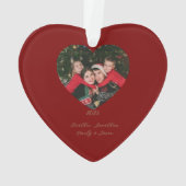 Simple Peace & Love Dove Photo Christmas Card Ornament (achterkant)