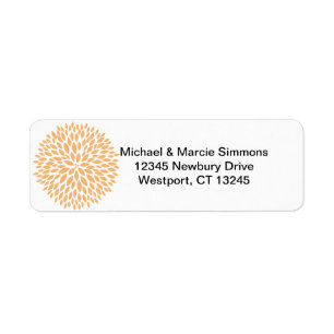 Simple Peach Floral Etiket