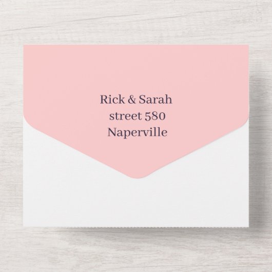 Simple Peach Gepersonaliseerd De datum opslaan All In One Uitnodiging (Achterkant)