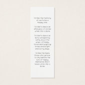 Simple Peony Funeral Memorial Bookmark (Dos)
