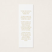 Simple Peony Funeral Memorial Bookmark Mini Visitekaartjes (Achterkant)