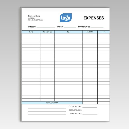 Simple Personalized Logo Business Expenses Notepad Notitieblok