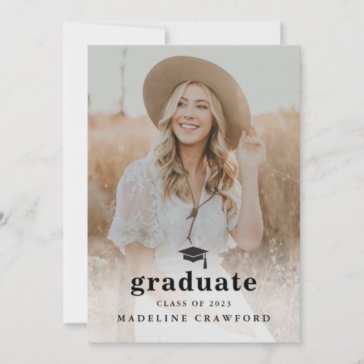 Simple Pet and Tassel Photo Afstuderen Kaart (Voorkant)