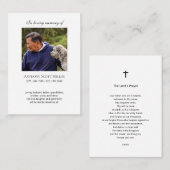 Simple petite carte de prière de mémorial photo (Devant / Derrière)