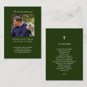 Simple petite carte de prière de mémorial photo (Devant / Derrière)