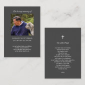 Simple petite carte de prière de mémorial photo (Devant / Derrière)