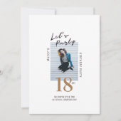 Simple photo 18e anniversaire Invitation de fête (Devant)