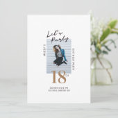 Simple photo 18e anniversaire Invitation de fête (Debout devant)