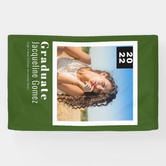 Simple Photo Afstuderen 2022 Announcement Green Spandoek (Horizontaal)