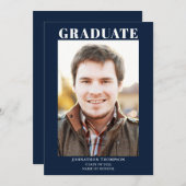 Simple Photo Afstuderen Blue Aankondiging (Voorkant / Achterkant)