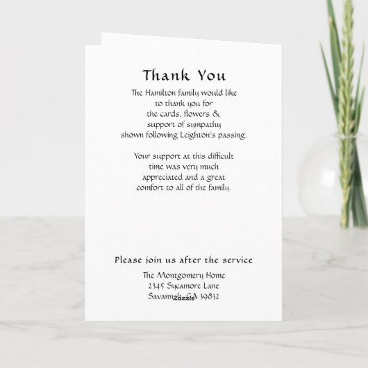 Simple Photo Celebration of Life Folded Programme (Dos)