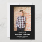 Simple Photo Classique Faire-part de graduation no (Devant)