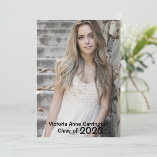 Simple Photo Collage Afstudeerder Name Afstuderen Aankondiging (Staand voorkant)