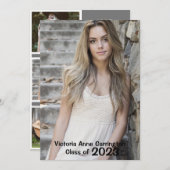 Simple Photo Collage Afstudeerder Name Afstuderen Aankondiging (Voorkant / Achterkant)