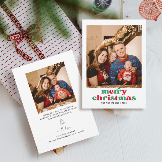 Simple Photo de famille Joyeuse carte de Noël