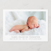 simple photo de nouveau-né faire-part de naissance (Devant)