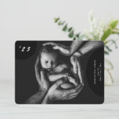 simple photo de nouveau-né faire-part de naissance (Debout devant)