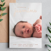 simple photo de nouveau-né faire-part de naissance