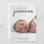 simple photo de nouveau-né faire-part de naissance (Devant)