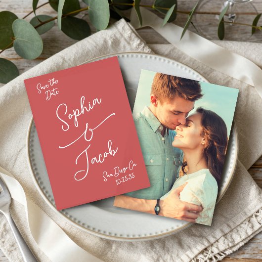 Simple Photo de Save the Date Dessiné à la Main de