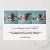 Simple Photo Elegant Faire-part de naissance Gold (Verso)
