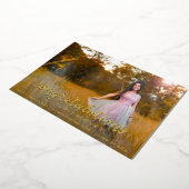 Simple Photo Elegant Gold Graduation Faire-part (Rotation)