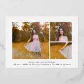 Simple Photo Elegant Gold Graduation Faire-part (Verso)
