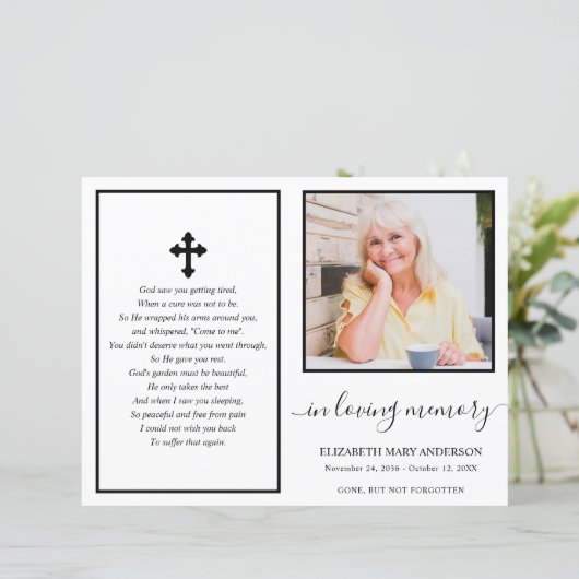 Simple Photo Funeral Program (Staand voorkant)