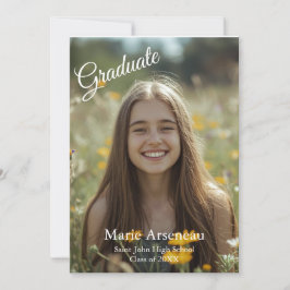  Simple Photo 'Graduate Announcement' Personalize Feestdagenkaart