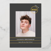 Simple Photo Graduate Foil Invitation (Recto)