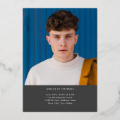 Simple Photo Graduate Foil Invitation (Verso)