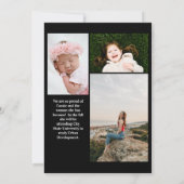 Simple Photo Graduation Faire-part moderne Noir (Dos)