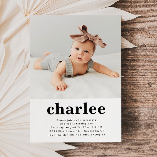 Simple Photo Invitation Anniversaire | Floral