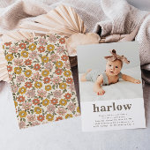 Simple Photo Invitation Anniversaire | Floral