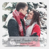 Simple Photo Joyeux Étiquette de adresse de Noël (Devant)