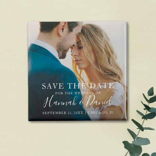 Simple Photo Magnet Enregistrer la date Invitation