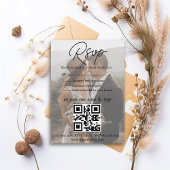 simple photo mariage rsvp code qr carte de boîtier