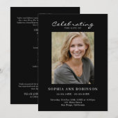 Simple Photo Memorial Order Of Service Black Programma (Voorkant / Achterkant)