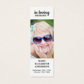 Simple Photo Memorial Poem Signet de prière funéra (Devant)